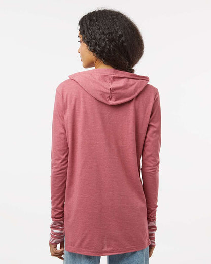 MV Sport Women's Heathered Jersey Hooded Tunic W19439 #colormdl_Dusty Rose
