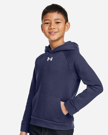 Under Armour Youth Rival Fleece Hooded Sweatshirt 1379792 #colormdl_Midnight Navy/ White