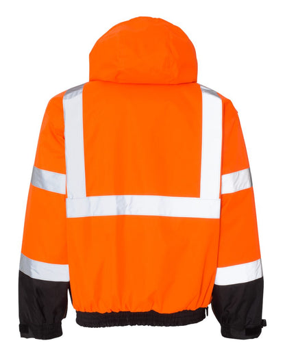 Kishigo Unisex Ripstop Bomber Jacket JS130-132 #color_Orange/ Black