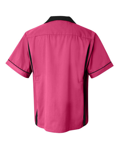 Hilton Men's GM Legend Bowling Shirt HP2244 #color_Pink/ Black
