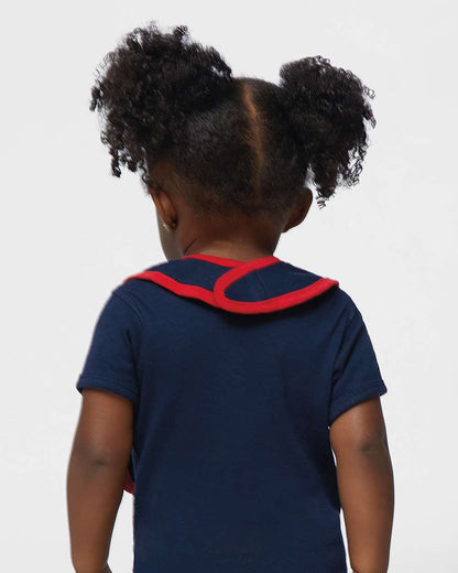 Rabbit Skins Infant Contrast Trim Premium Jersey Bib 1004 #colormdl_Navy/ Red
