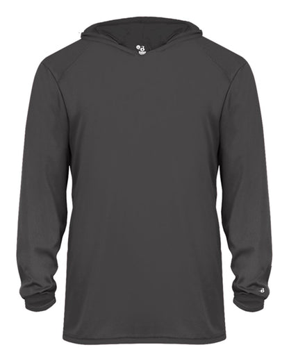 Badger Youth B-Core Long Sleeve Hooded T-Shirt 2105 #color_Graphite