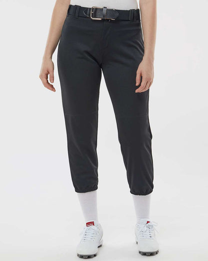 Alleson Athletic Women's Belt Loop Fast-Pitch Pants 605PBW #colormdl_Black