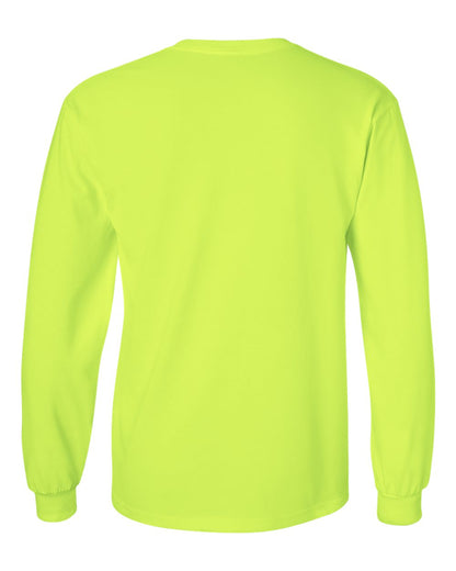 Gildan Unisex Ultra Cotton® Long Sleeve T-Shirt 2400 #color_Safety Green