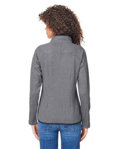 CORE365 Women's Venture Heathered Stripe Full-Zip CE72W #colormdl_Black/ White