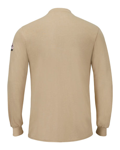 Bulwark Men's Tall Long Sleeve Henley SML8T #color_Khaki