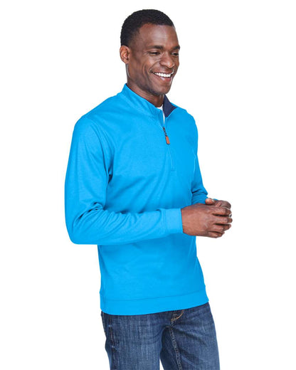 Devon & Jones Men's DRYTEC20™ Performance Quarter-Zip Pullover DG479 #colormdl_Ocean Blue/ Navy/ Ocean Blue