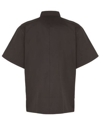 Artisan Collection by Reprime Unisex Ten Studded Front Short Sleeve Chef Coat RP664 #color_Black