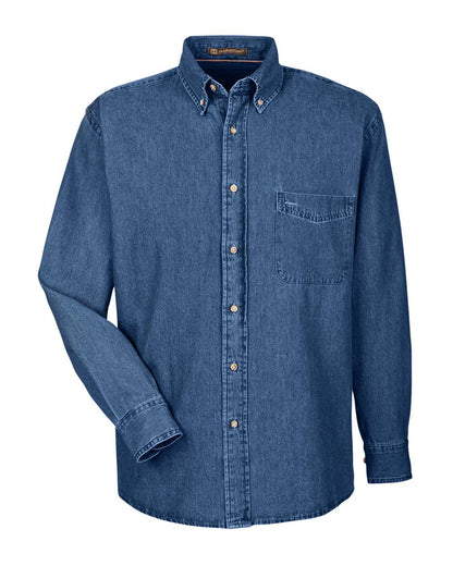 Harriton Men's Denim Shirt M550 #color_Dark Denim