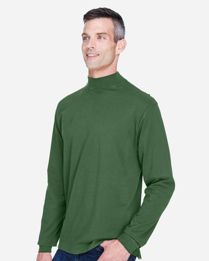 Devon & Jones Unisex Sueded Jersey Mock Neck T-Shirt D420 #colormdl_Forest
