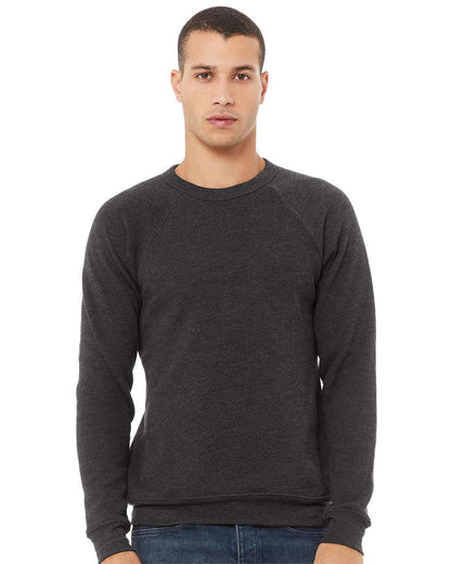 BELLA + CANVAS Unisex Sponge Fleece Raglan Crewneck Sweatshirt 3901 #colormdl_Dark Grey Heather
