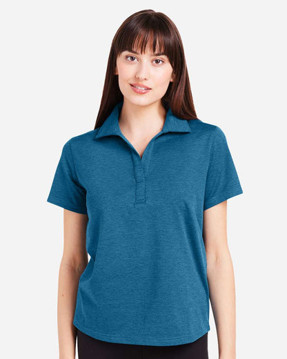 Glyder Women's Fairway Marbled Jersey Polo PDP7058 #colormdl_Moroccan Blue