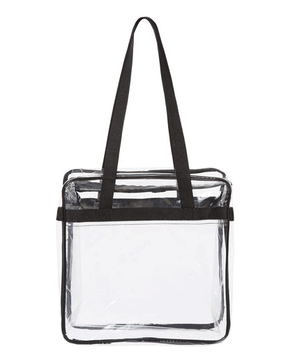 OAD OAD Clear Tote with Zippered Top OAD5005 #color_Black