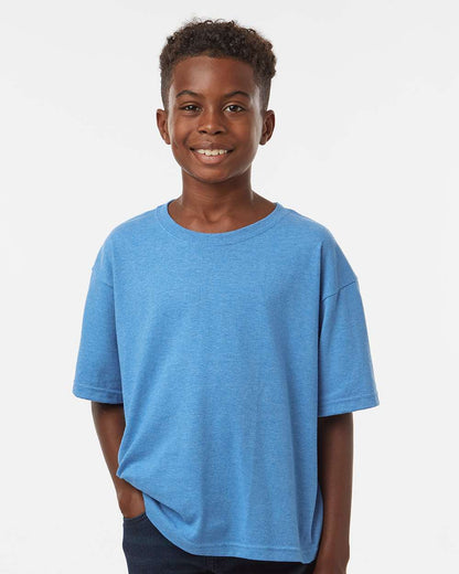 M&O Youth Gold Soft Touch T-Shirt 4850 #colormdl_Heather Turquoise