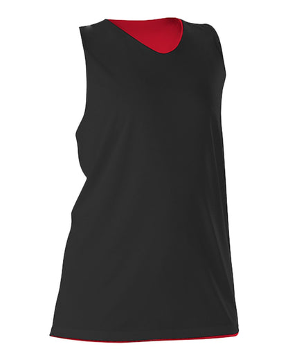 Alleson Athletic Women's Reversible Racerback Tank 506CRW #color_Black/ Red