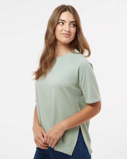 MV Sport Women's French Terry Short Sleeve Crewneck Sweatshirt W23711 #colormdl_Greenstone