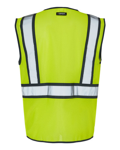 Kishigo Unisex Standard Contrast Vest 1595-1598 #color_Lime/ Black