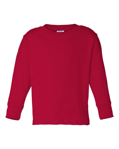 Rabbit Skins Toddler Cotton Jersey Long Sleeve Tee 3311 #color_Red