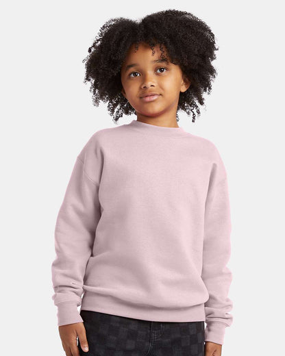Hanes Youth EcoSmart® Crewneck Sweatshirt P360 #colormdl_Pale Pink