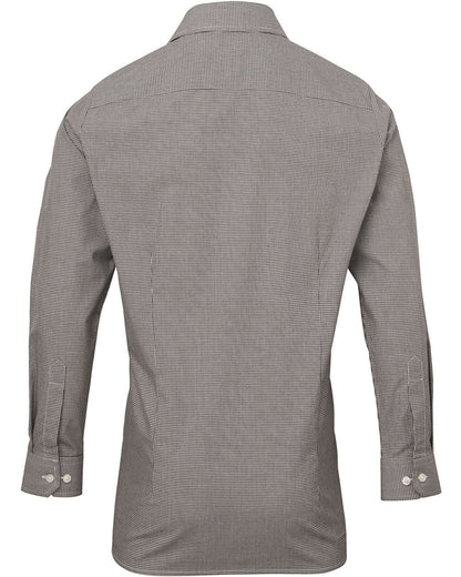 Artisan Collection by Reprime Men's Microcheck Gingham Cotton Shirt RP220 #color_Black/ White