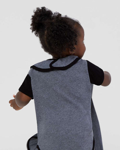 Rabbit Skins Infant Contrast Trim Premium Jersey Bib 1004 #colormdl_Granite Heather/ Black