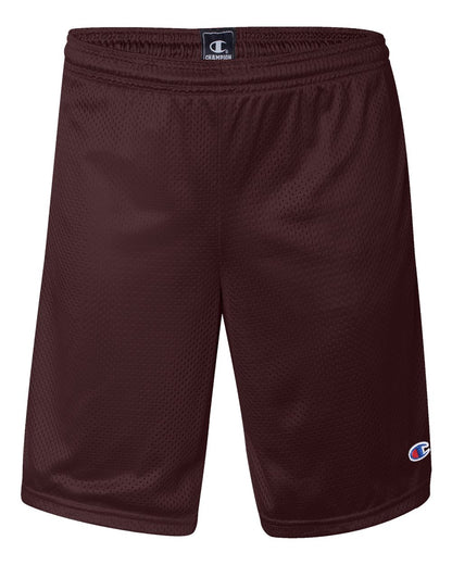Champion Unisex Polyester Mesh 9" Shorts with Pockets S162 #color_Maroon