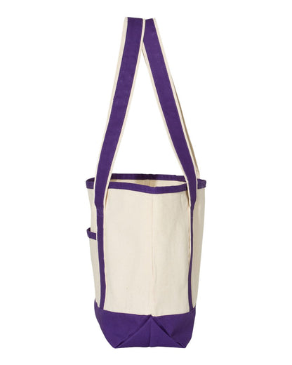 Q-Tees 20L Small Deluxe Tote Q125800 #color_Natural/ Purple