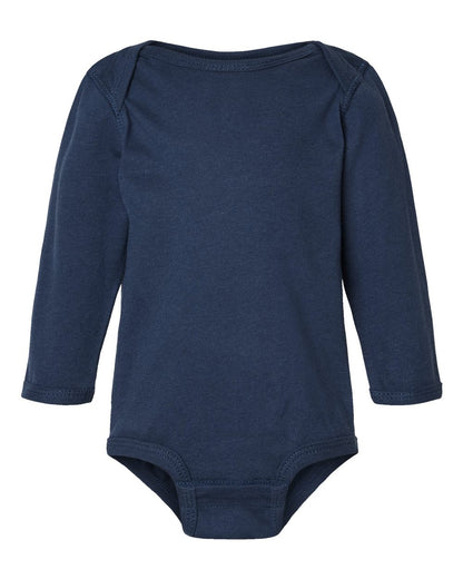 Rabbit Skins Infant Fine Jersey Long Sleeve Bodysuit 4421 #color_Denim