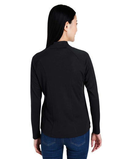 CORE365 Women's Origin Performance Pique Quarter-Zip Pullover CE418W #colormdl_Black/ Carbon