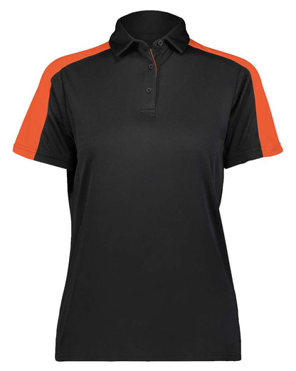 Augusta Sportswear Women's Two-Tone Vital Polo 5029 #color_Black/ Orange