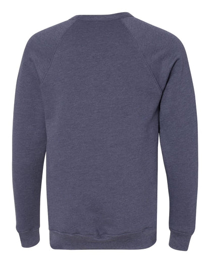 BELLA + CANVAS Sponge Fleece Raglan Crewneck Sweatshirt 3901 #color_Heather Navy