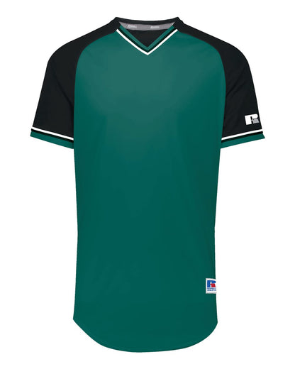 Russell Athletic Youth Classic V-Neck Jersey R01X3B #color_Aqua/ Black/ White