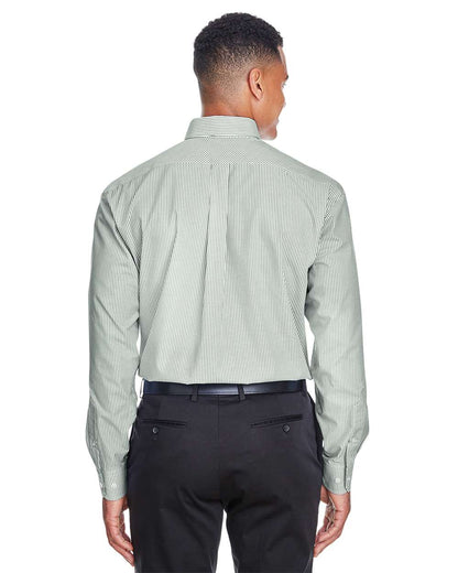 Devon & Jones Men's Crown Collection® Banker Stripe Woven Dress Shirt D645 #colormdl_Dill