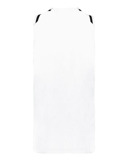 Alleson Athletic Women's Retro Basketball Jersey A55000 #color_White/ Black/ White