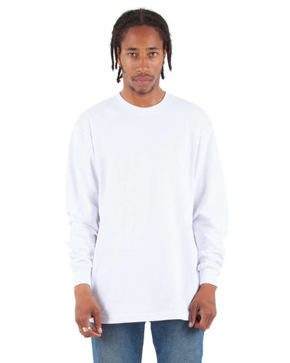 Shaka Wear Men's Max Heavyweight Long Sleeve T-Shirt SHMHLS #colormdl_White