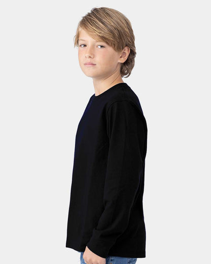 Next Level Youth Cotton Long Sleeve T-Shirt 3311 #colormdl_Black