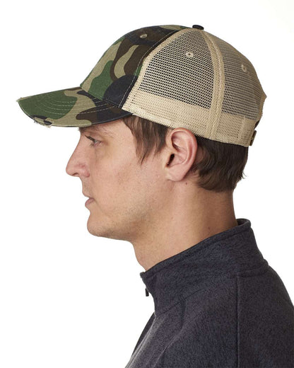 Adams Headwear Ollie Distressed Cap OL102 #colormdl_Jungle Camo/ Tan