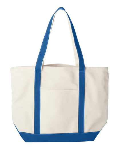 Liberty Bags Carmel Classic XL Cotton Canvas Resort Tote 8872 #color_Natural/ Royal