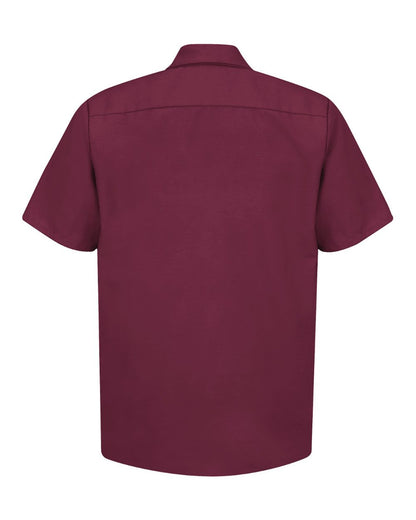 Red Kap Men's Industrial Short Sleeve Work Shirt SP24 #color_Burgundy