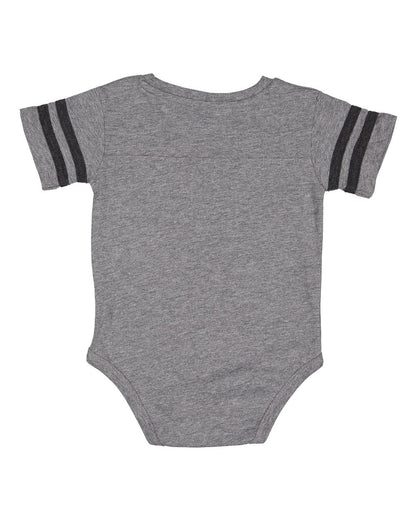 Rabbit Skins Infant Football Fine Jersey Bodysuit 4437 #color_Granite Heather/ Vintage Smoke