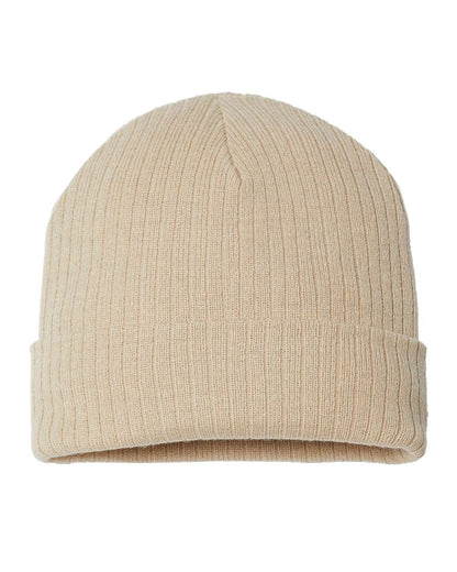 Atlantis Headwear Sustainable Rib Cuffed Beanie RIO #color_Light Beige