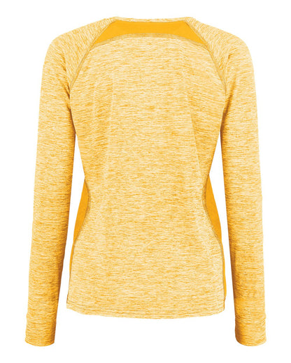 Holloway Women's Electrify CoolCore® Long Sleeve V-Neck T-Shirt 222770 #color_Gold Heather