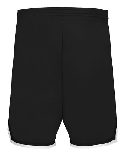 Alleson Athletic Youth Retro Basketball Shorts A54000 #color_Black/ Black/ White