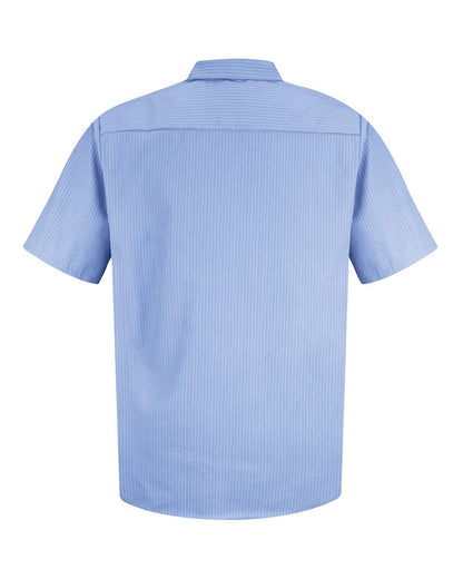 Red Kap Men's Industrial Short Sleeve Work Shirt SP24 #color_ML-Medium Blue/ Light Blue