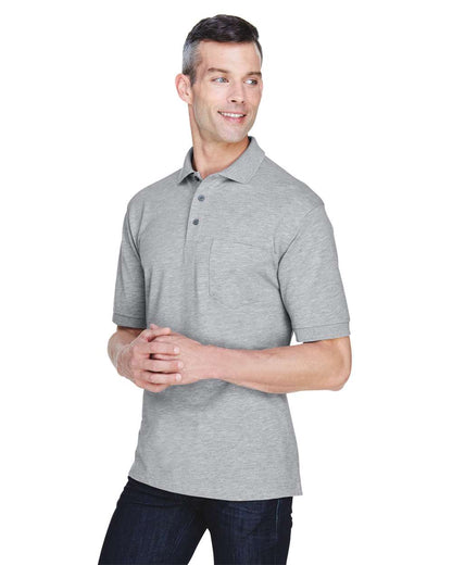 Harriton Men's Easy Blend™ Polo with Pocket M265P #colormdl_Grey Heather