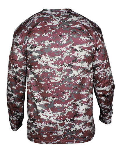 Badger Digital Camo Long Sleeve T-Shirt 4184 #color_Maroon Digital