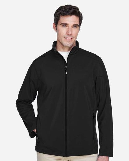 CORE365 Men's Cruise Two-Layer Fleece Bonded Soft Shell Jacket 88184 #colormdl_Black