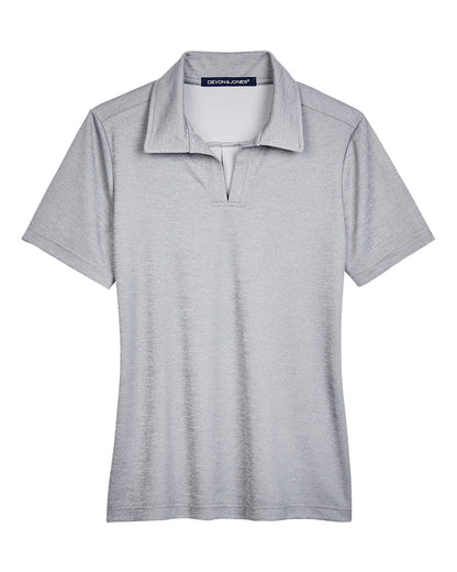 Devon & Jones Women's CrownLux Performance® Address Melange Polo DG22W #color_Grey Heather