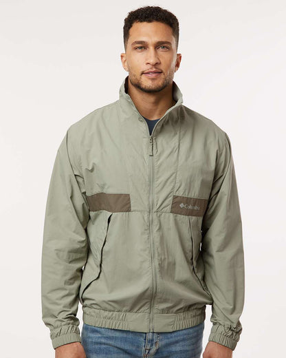 Columbia Men's Spire Valley™ Windbreaker 212106 #colormdl_Safari/ Stone Green