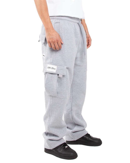 Shaka Wear Men's Fleece Cargo Pocket Sweatpants SHFCP #colormdl_Heather Grey